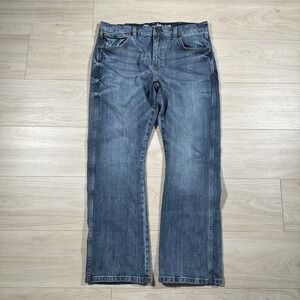 Wrangler Retro Relaxed Boot Cut Jeans Mens 34x33 Dark Wash Blue 947STR Cowboy